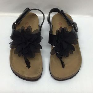 Laura Ashley black sandals, cork footbed